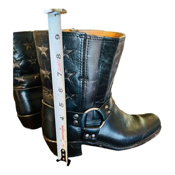 FRYE Flag Harness Americana Short 150th Anniversary Boots Black Size 7 1/2 USA - Picture 13 of 15